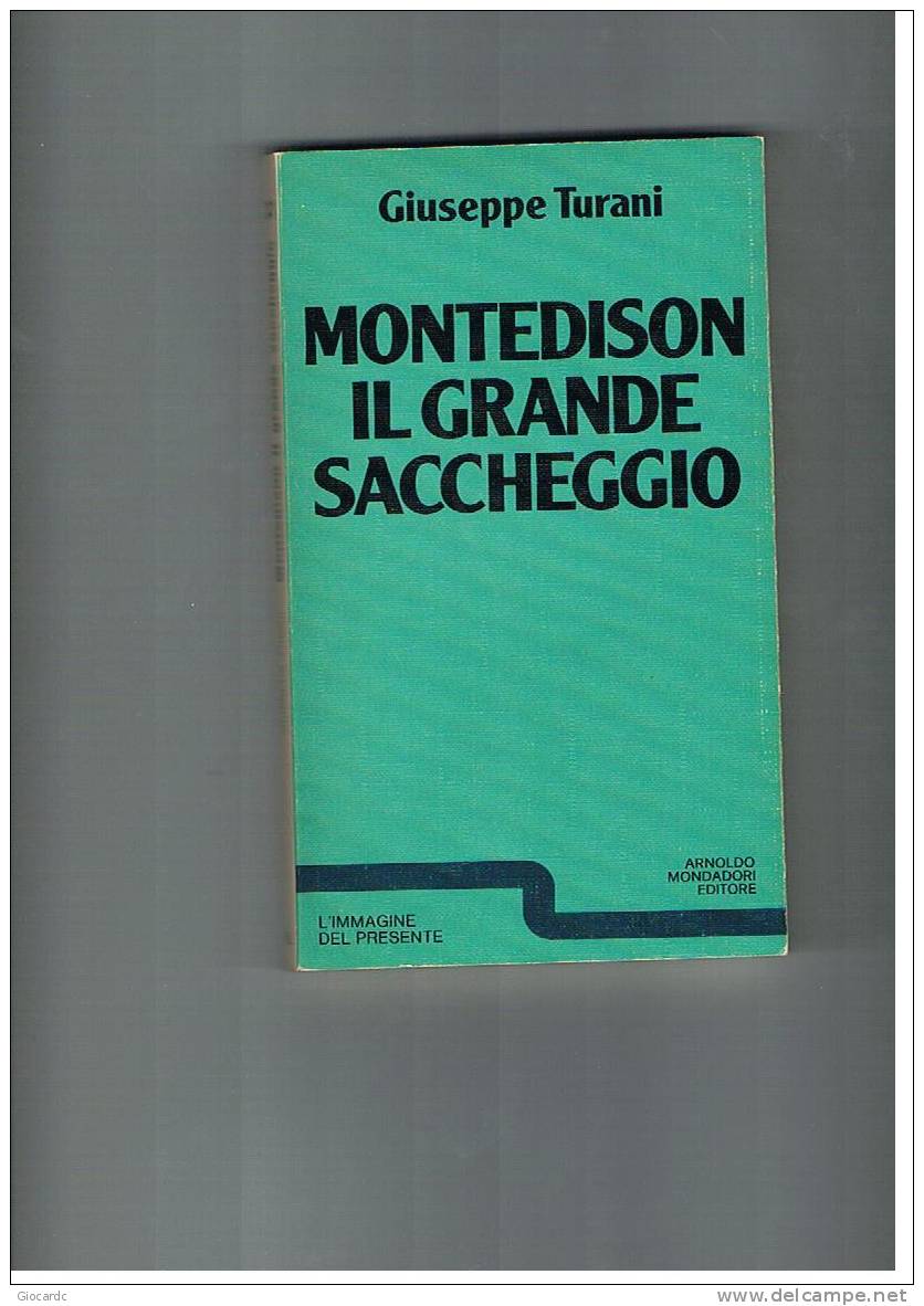 GIUSEPPE TURANI  - MONTEDISON, IL GRANDE SACCHEGGIO   - EDIZ.MONDADORI  1977 - Société, Politique, économie