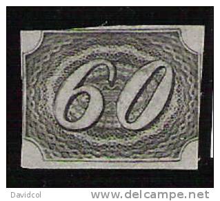 M652.-.  BRASIL .-. 1844-1846 .-. MI#: 6 .-. MINT- 60 R. BLACK.  CAT VAL : 140.00 EUROS - Unused Stamps