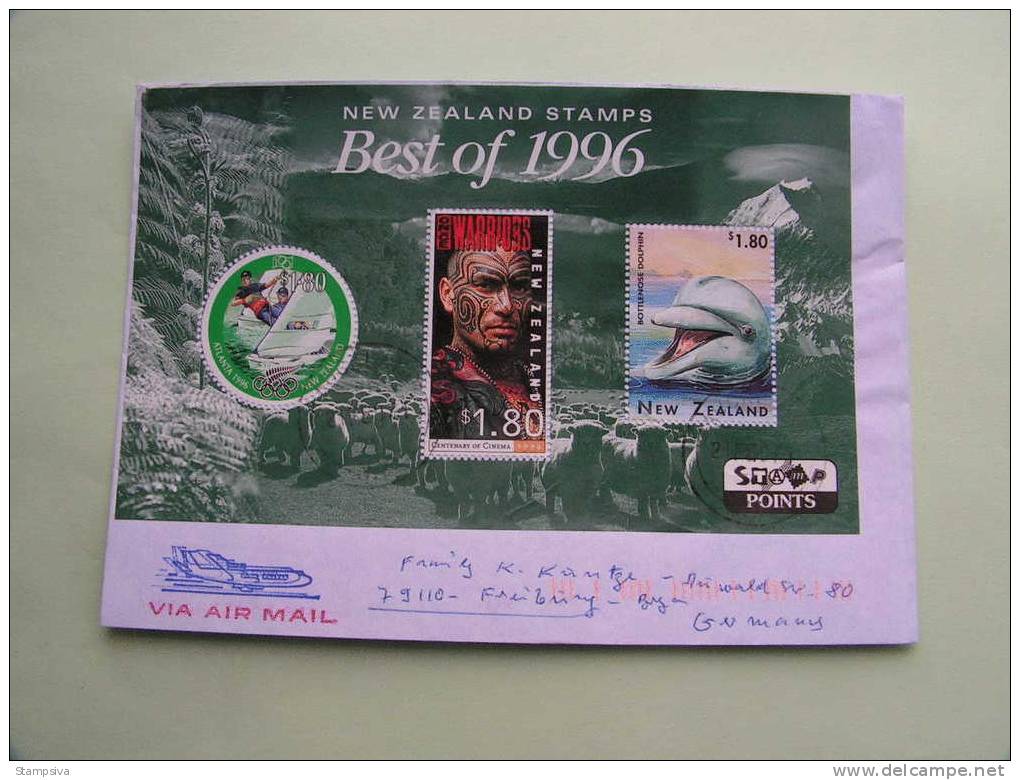 == New Zealand ,  1997 ,  Block 61 Best Of 1996 On Cv. To Germany , Hard To Find !! - Blocks & Sheetlets