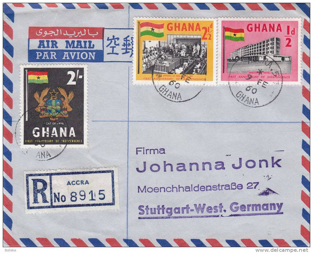 Armoiries - Drapeaux -Ghana - Lettre Recommandée De 1960 - Omslagen