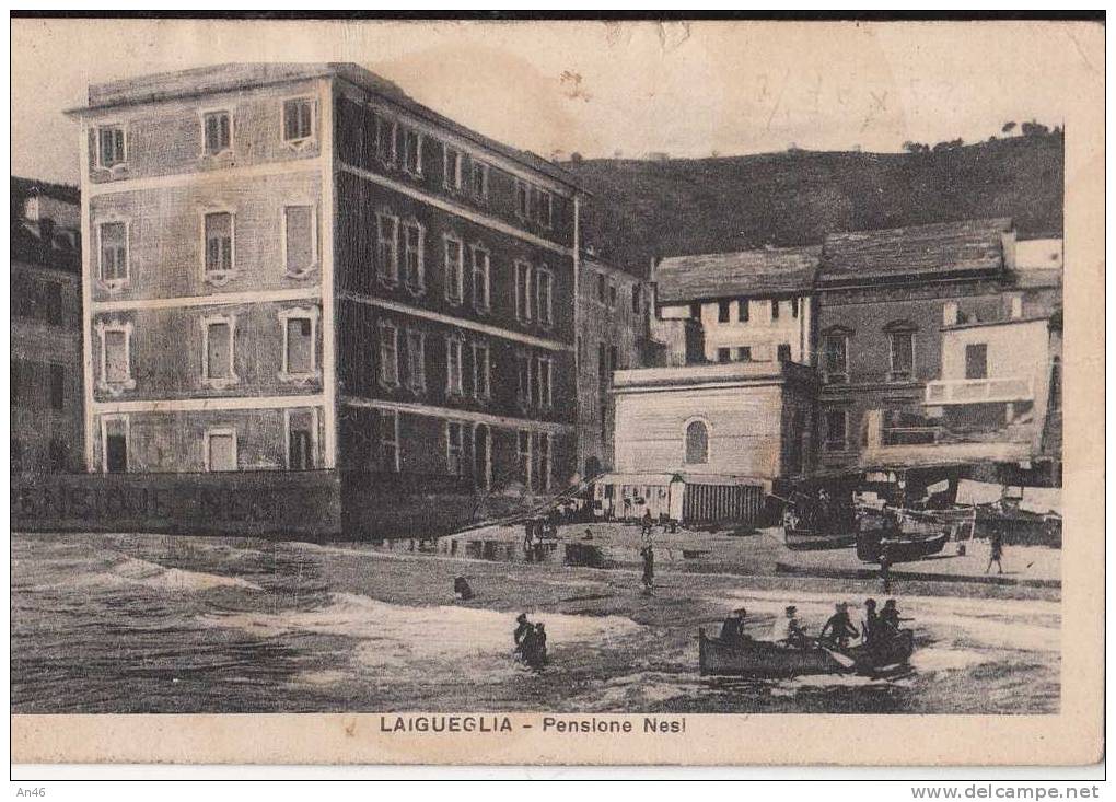 LAIGUEGLIA SAVONA LIGURIA PENSIONE NESI  VG  X TORINO  ORIGINALE D´EPOCA 100% - Savona