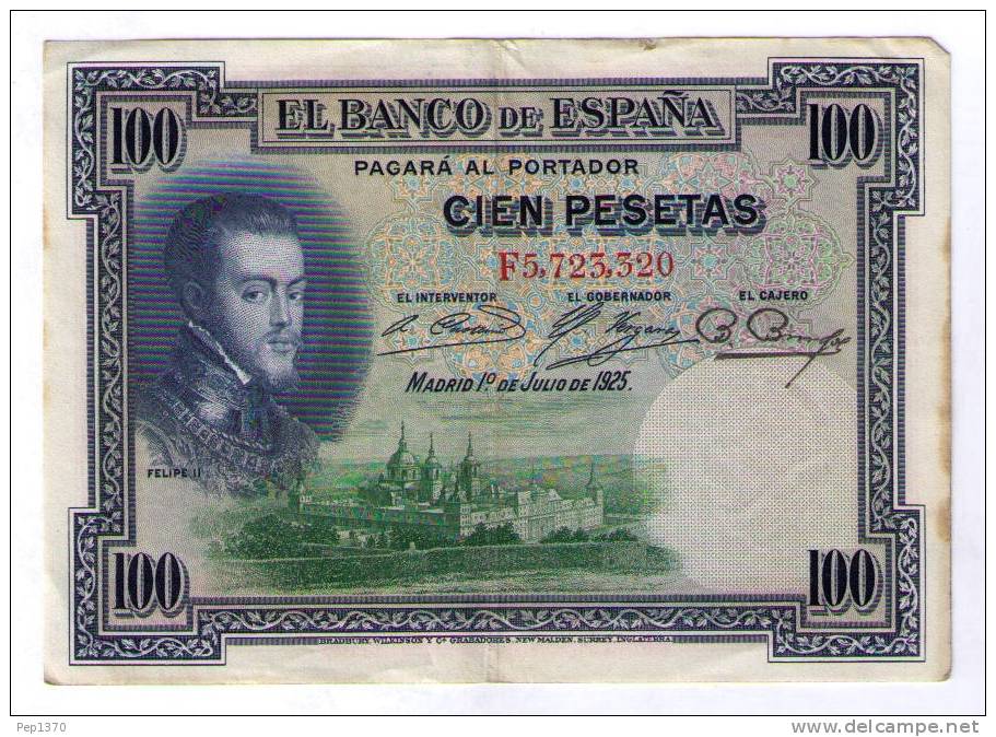 BILLETE DE 100 PESETAS DE 1925 - BONITO - 100 Pesetas