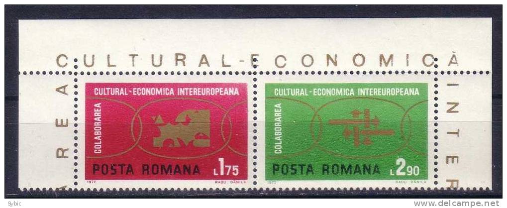 ROUMANIE -1972 - Yvert 2680/2681  ** - Collaboration Intereuropéenne - Neufs