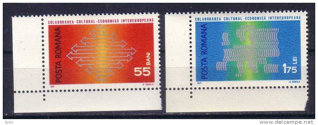 ROUMANIE -1971 - Yvert 2602/2603  ** - Collaboration Intereuropéenne - Ungebraucht