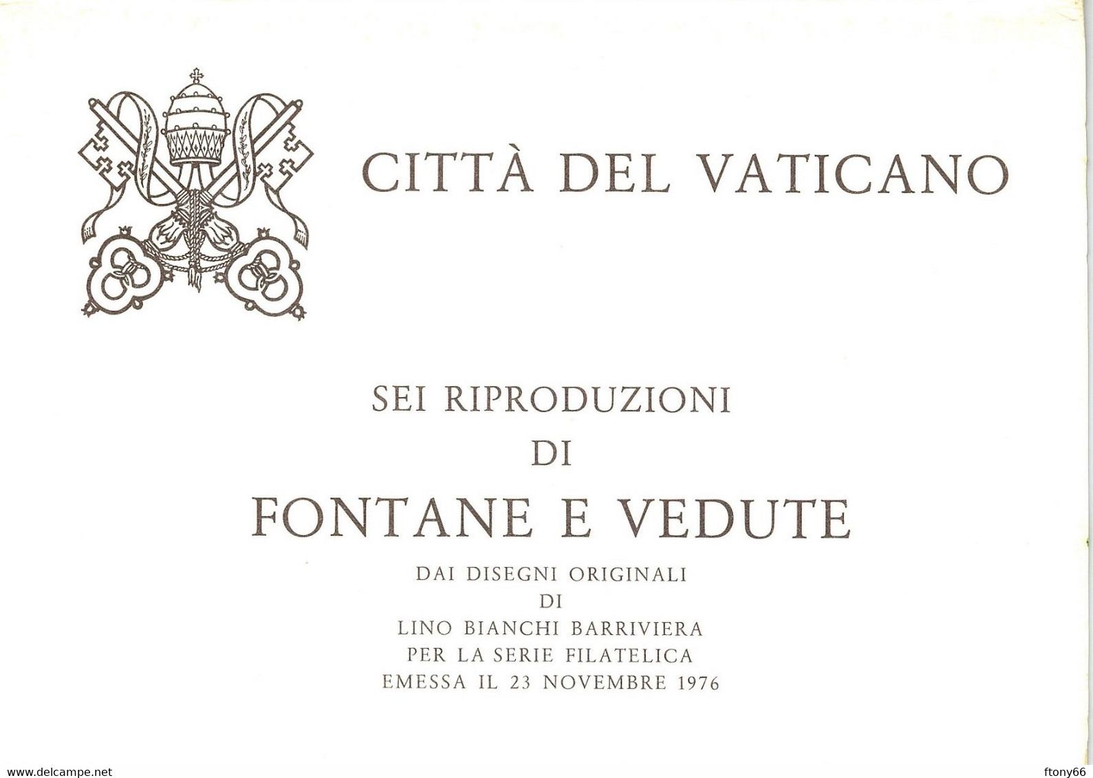 1978 Vaticano KIT 6 Cartoline Postali L 130 + Lire 120 Fontane E Vedute - Annullo CONVEGNO FILATELICO ROMA '85 - Entiers Postaux