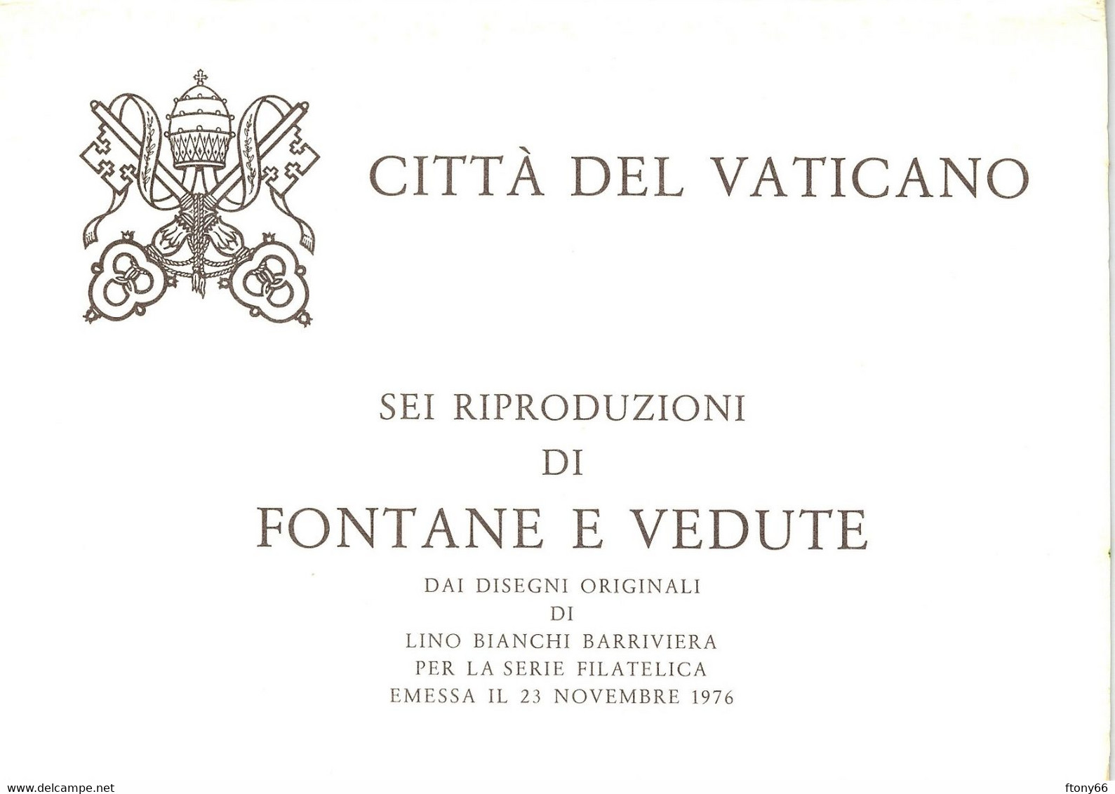 1978 Vaticano KIT 6 Cartoline Postali L 130 + Lire 120 Fontane E Vedute - Annullo RICCIONE '84 - Interi Postali