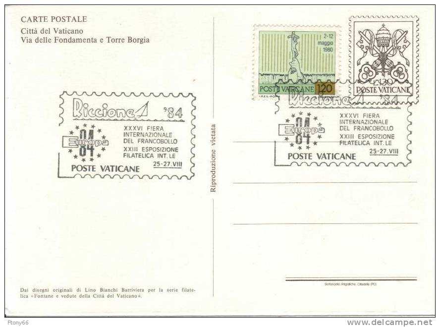 1978 Vaticano KIT 6 Cartoline Postali L 130 + Lire 120 Fontane E Vedute - Annullo RICCIONE '84 - Postwaardestukken
