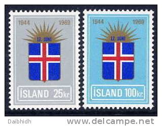 ICELAND 1969 Republic Anniversary Set MNH (**) - Unused Stamps