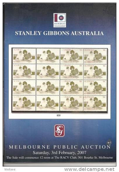 Stanley Gibbons, Melbourne, 2007, Australia & States, Rest Of The World, Incl. Coins - Catalogues De Maisons De Vente