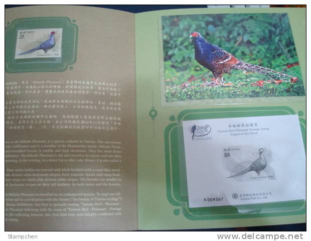 Folio 2008 Taiwan Bird - Mikado Pheasant Stamp Bird Fauna - Hoendervogels & Fazanten