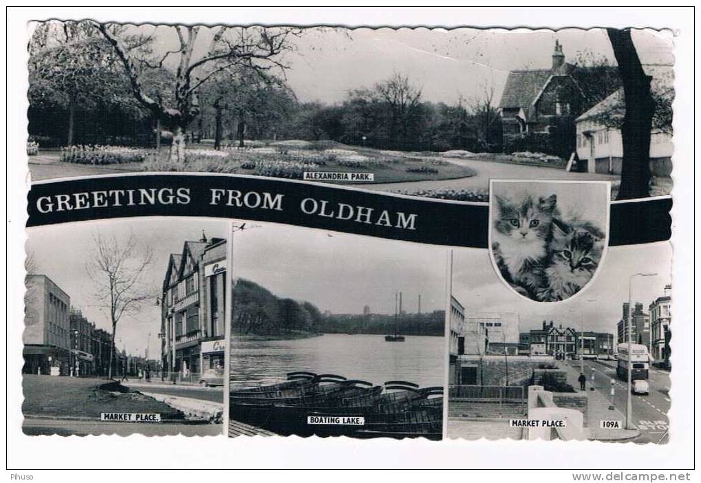 UK947  OLDHAM : Greetings From(4-picture Postcard) - Manchester