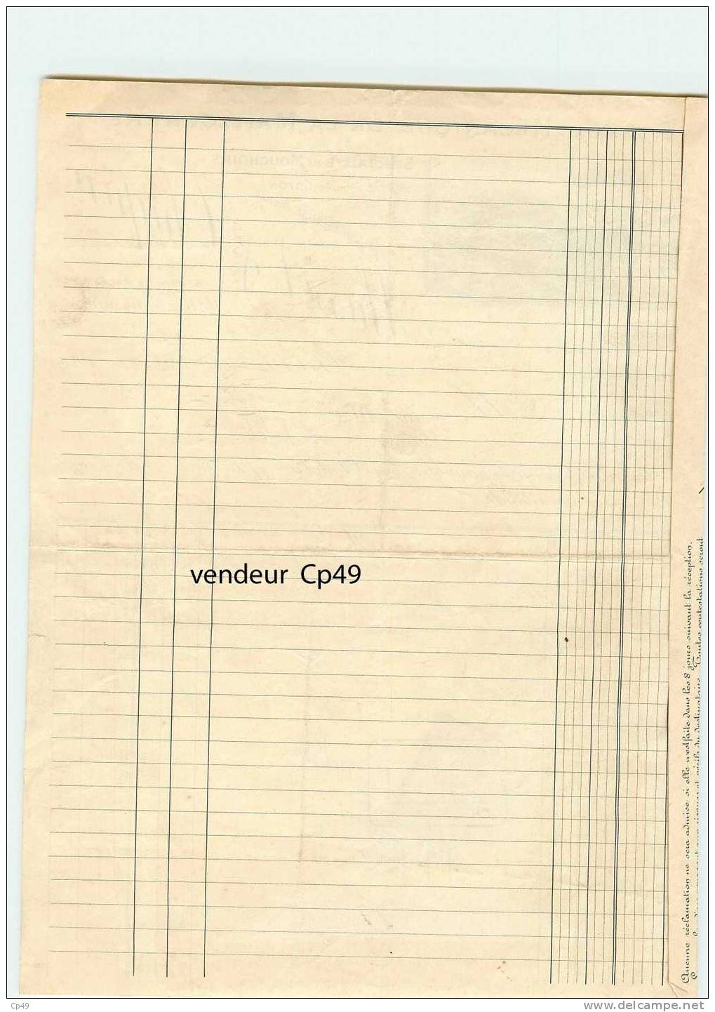 FACTURE - CHOLET - Au 16 Rue Nationale - MUSSET & CHUPIN - Tissage Mécanique De La Maillochére - Spécialité Du Mouchoirs - Autres & Non Classés