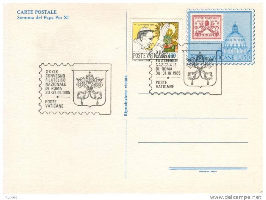 1979 KIT 6 Cartoline Postali 50°Anniversario Costituzione Stato Vaticano ANNULLATE - Postwaardestukken