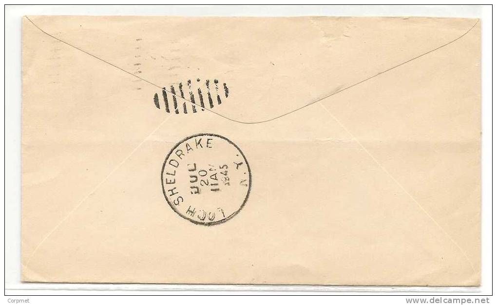 US - 3 -   1945 COVER From BROOKLYN To CAMDEN , Missent To LOCH SHELDRAKE Violet Alongside Cancel At Front - CDS AT BACK - Storia Postale