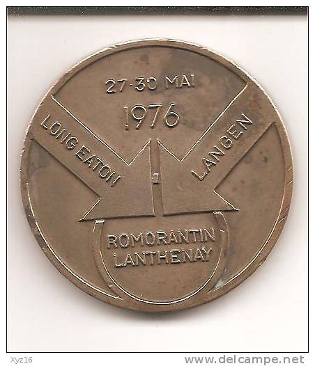 Médaille  COMITE DE JUMELAGE DE ROMORATIN LANTHENAY 1976 - Voor 1871