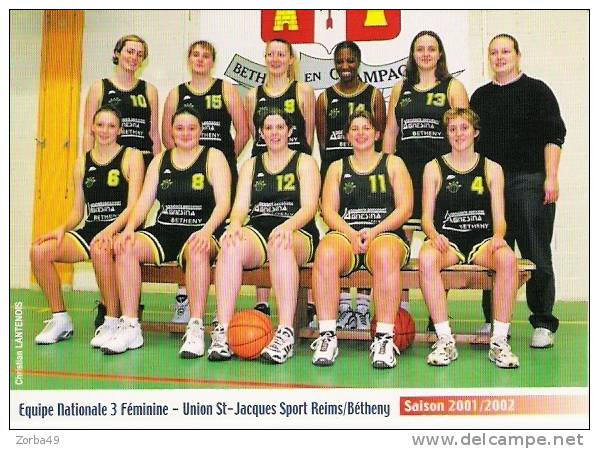 Nationale 3 Féminine UNION ST JACQUES REIMS BETHENY   Saison 2001 2002 - Baloncesto
