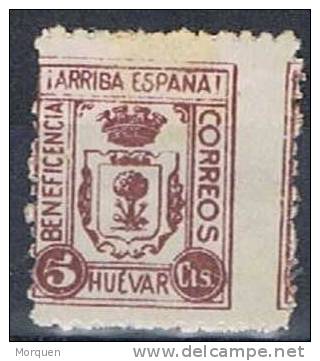 Beneficencia HUEVAR (Sevilla),  5 Cts Vinoso, Guerra Civil ** - Vignette Della Guerra Civile