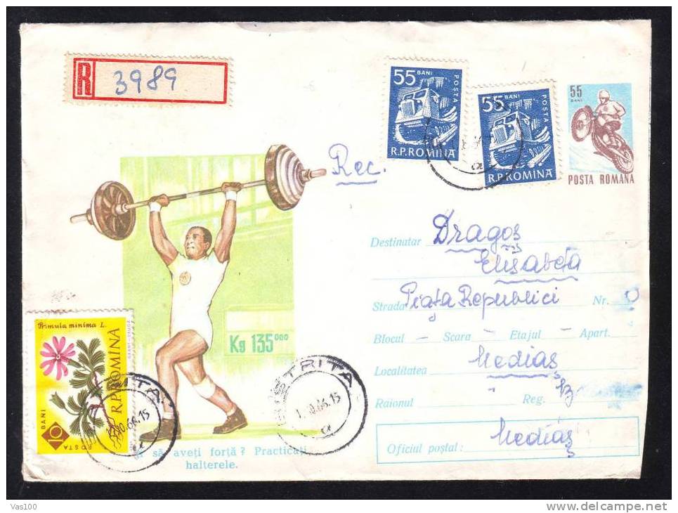 Halterophile 1966  REGISTRED COVER STATIONERY. - Gewichtheben