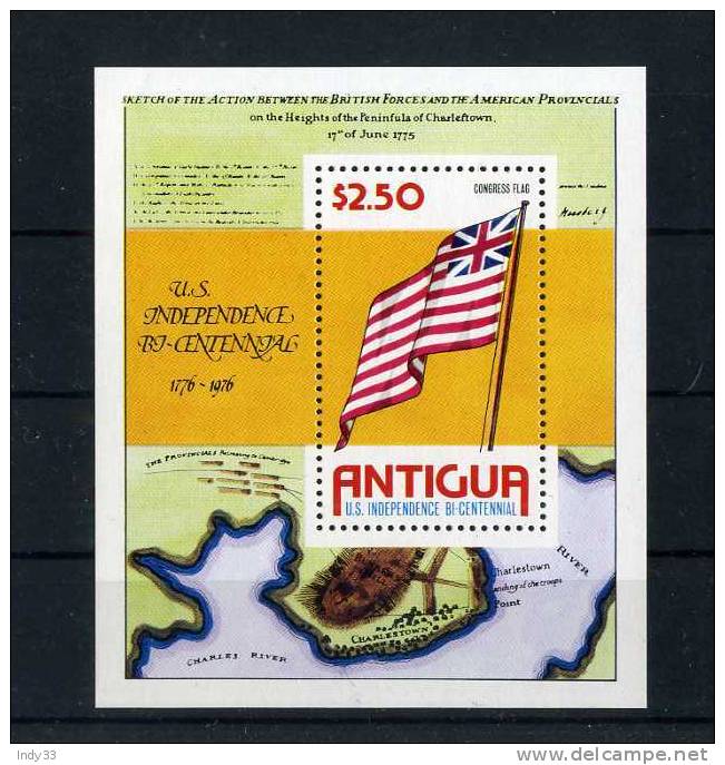 - ANTIGUA . BLOC NEUF SANS CHARNIERE - Us Independence