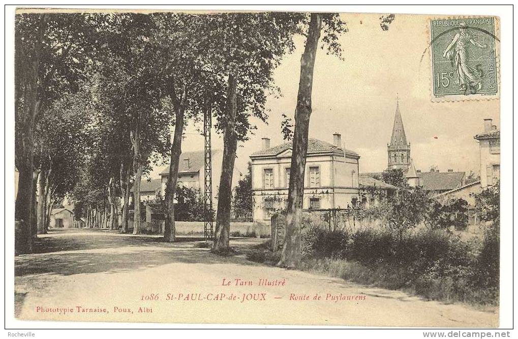 81-Le Tarn Illustré-Saint-Paul-Cap-de-Joux- Route De Puylaurens-CPA 1925 - Saint Paul Cap De Joux