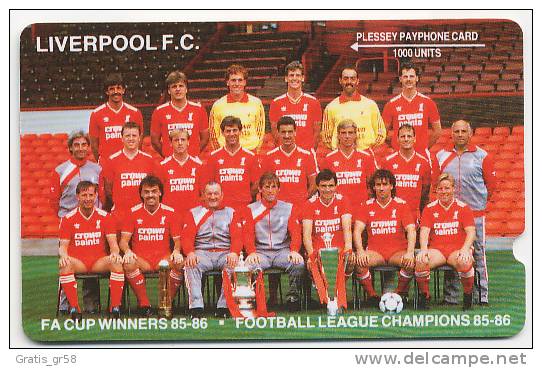 United Kingdom - PLE011, Plessey 1000u Liverpool F.C.1989, GPT Test Card,Control 2EXHA - [ 8] Firmeneigene Ausgaben