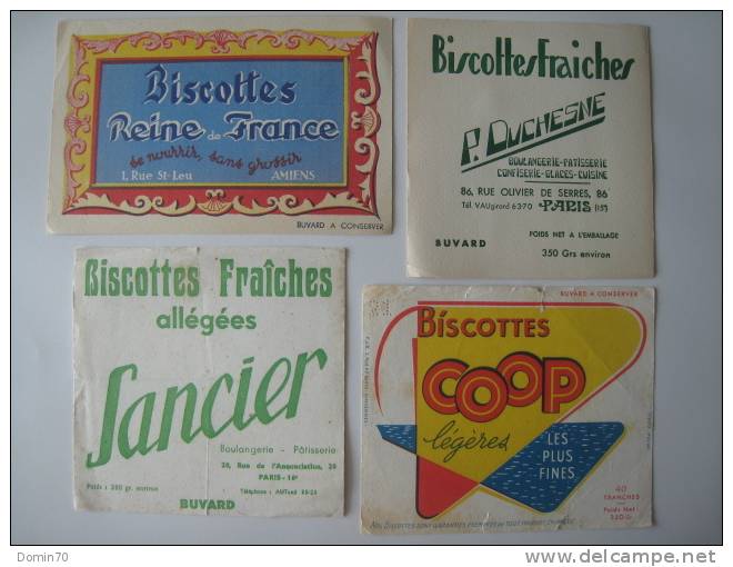 Buvards Biscottes Sancier Duchesne Coop Reine France - Collections, Lots & Séries