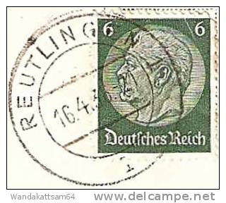 AK 876 Reutlingen, Marienkirche U. Achalm 16. 4. 36. - 21 REUTLINGEN 1 L Nach Ottweiler (Saar) Mit 1 X 6 PF DEUTSCHES - Reutlingen