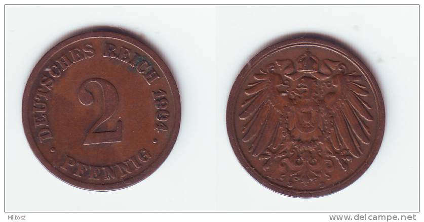 Germany 2 Pfennig 1904 D - 2 Pfennig