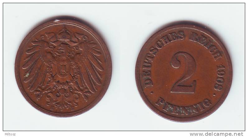 Germany 2 Pfennig 1908 E - 2 Pfennig