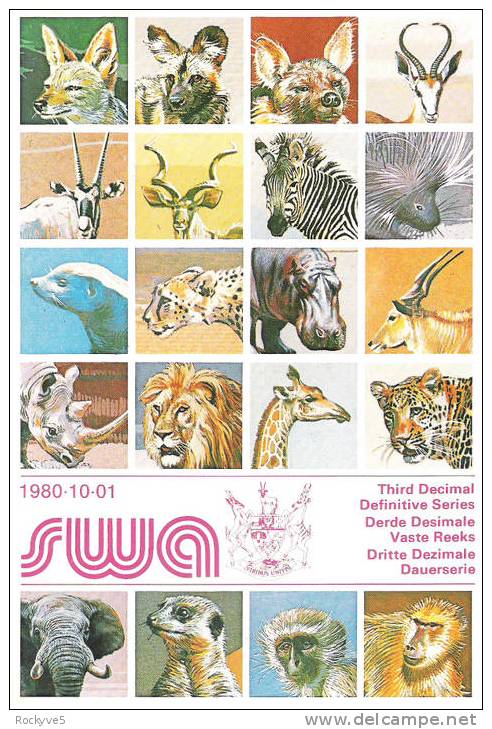 South West Africa 1980 Wildlife Definitives First Day Cover/Folder - Gibier