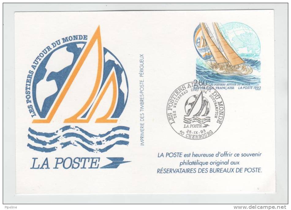 France Postal Stamped Stationery  Les Postiers Autour Du Monde 25-9-1993 - Pseudo-officiële  Postwaardestukken