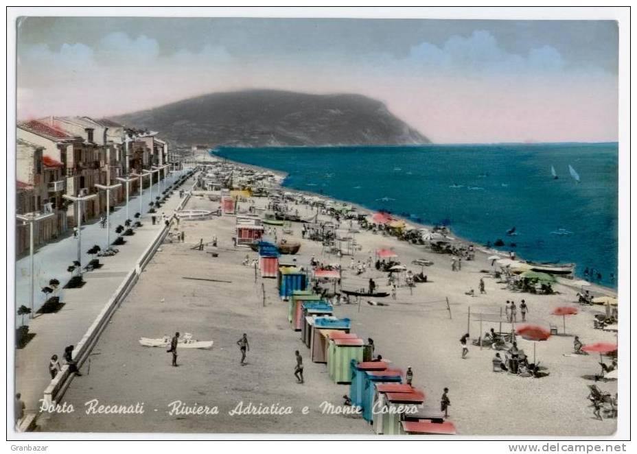 PORTO RECANATI, LA SPIAGGIA, VG 1959, ANIMATA   **** - Macerata