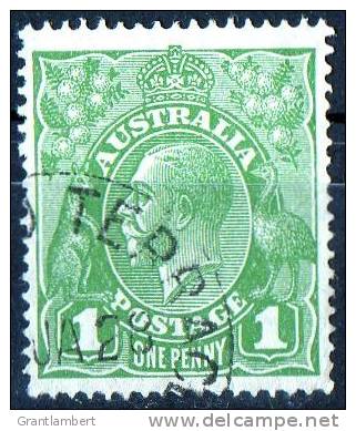 Australia 1926 King George V Small Multiple Watermark 1d Sage-Green P14 Used- Actual Stamp - Terrace - SG86 - Oblitérés