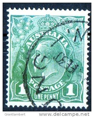 Australia 1926 King George V Small Multiple Watermark 1d Sage-Green P14 Used - Actual Stamp - NSW - SG86 - Oblitérés