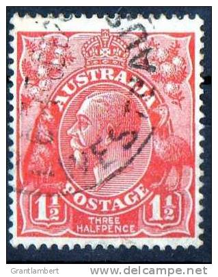 Australia 1926 King George V Small Multiple Watermark 1.5d Scarlet P14 Used - Actual Stamp - WA - SG87 - Usati