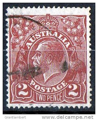 Australia 1926 King George V Small Multiple Watermark 2d Red-brown P14 Used - Actual Stamp - SG89 - Used Stamps