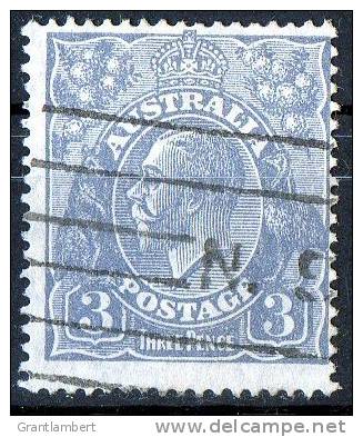 Australia 1926 King George V Small Multiple Wmk 3d Dull Ultramarine P14 Used - Actual Stamp - Line Cancel - SG90 - Oblitérés