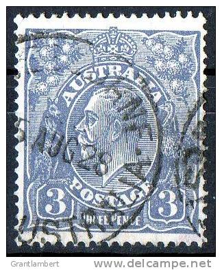 Australia 1926 King George V Small Multiple Wmk 3d Dull Ultramarine P14 Used Actual Stamp - Aug28 - SG90 - Used Stamps