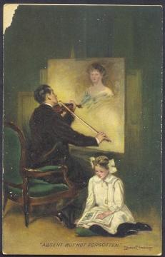 Man Playing Violin To Lady In Painting: A/Sgn Clarence Underwood - Underwood, Clarence F.