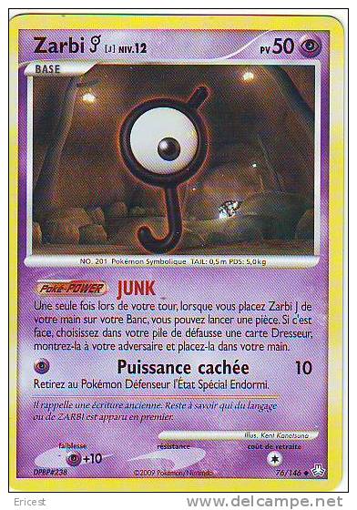 - X - CARTE POKEMON ZARBI NIV 12 76/146 NEUVE - Autres & Non Classés