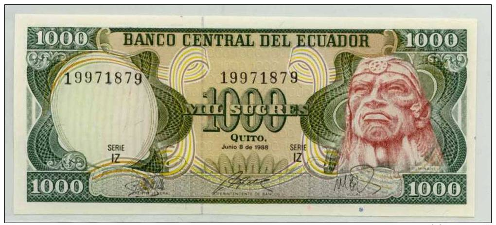 O. EQUATEUR : 1000 Sucres 1988 (unc) - Equateur