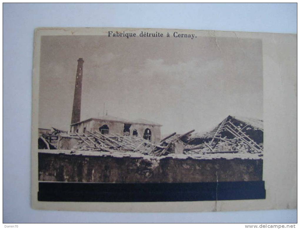 CPA Fabrique Détruite Cernay Guerre Mondiale 1914 1917 Alsace - Colecciones & Series