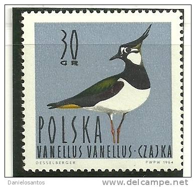 Polonia Poland 1964 Birds Oiseaux Aves Aquatic Marine Birds Northern Lapwing  Vanellus Vanellus MNH - Marine Web-footed Birds