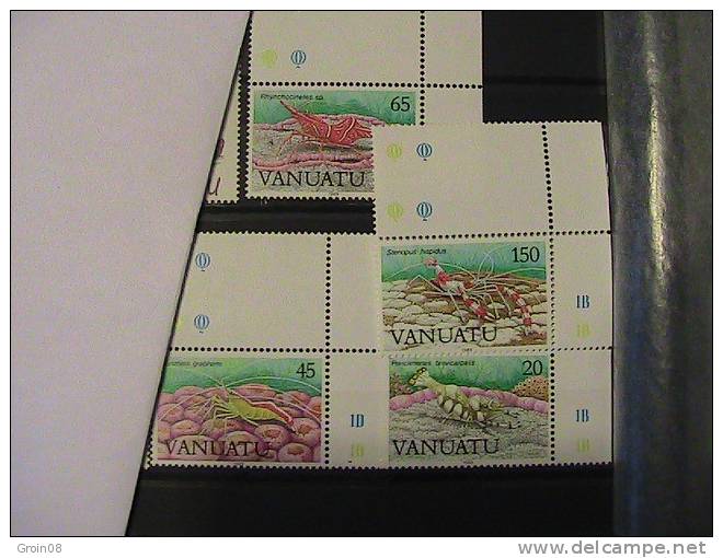 Va Crustacé 4 Timbres 1989 - Vanuatu (1980-...)