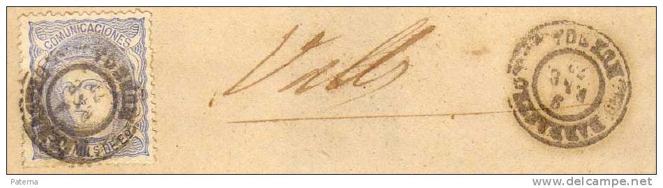 3537  Envuelta,BARBASTRO 1872 (Huesca) - Briefe U. Dokumente