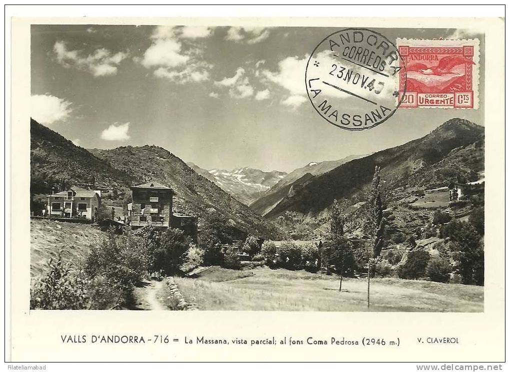 ANDORRA- CARTA MAXIMA CORREO ESPAÑOL. (P-14) - Storia Postale