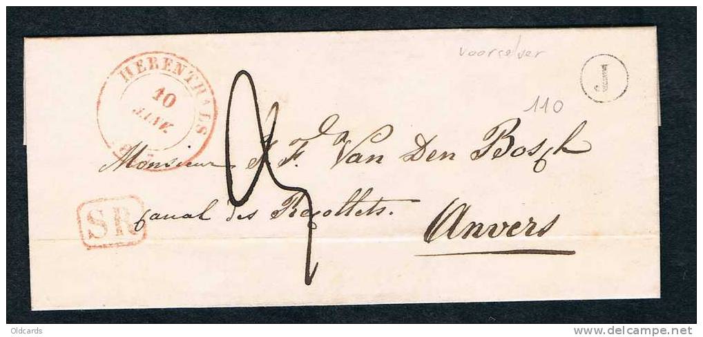 Belgique Précurseur 1847 Lettre Càd "HERENTALS" + Boite J De Voorselaer - 1830-1849 (Belgique Indépendante)