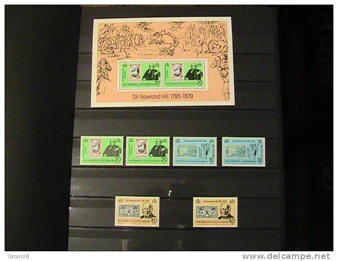 Va Sir Rowland Hill 1 Bloc Et 6 Timbres - Vanuatu (1980-...)