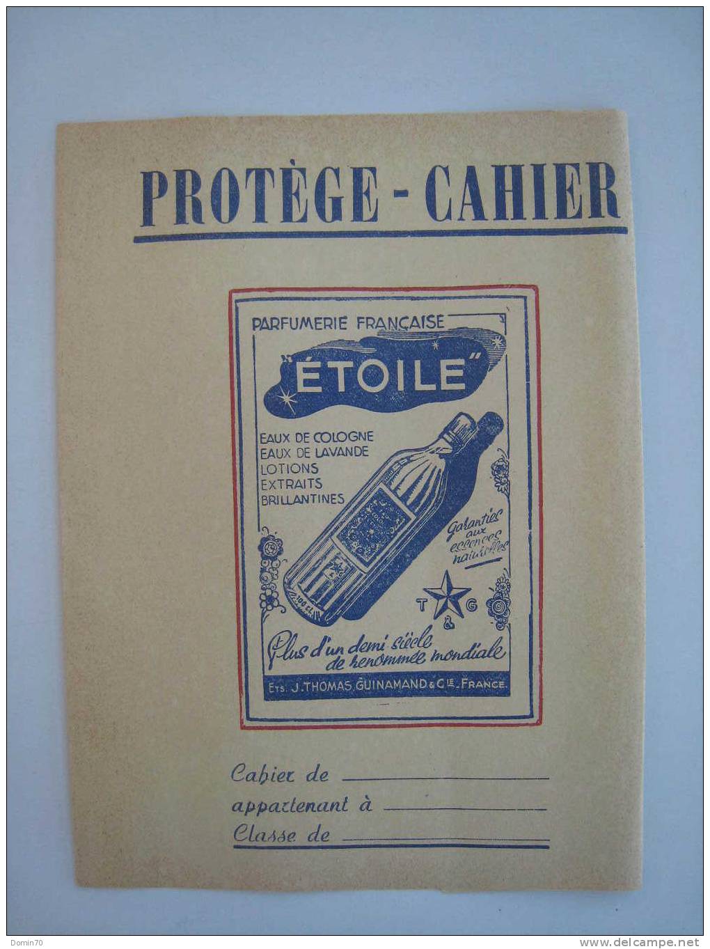 Protège Cahier Papier Parfumerie Etoile Thomas Guinamand - Collections, Lots & Séries