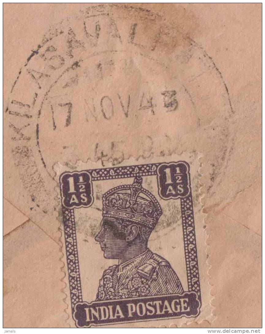 Br India King George VI, Economy Paper Cover, On Puddukottai State Service, India As Per The Scan - 1911-35 King George V